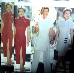 3435 BUTTERICK MANDARIN SLIT DRESS, TOP, SKIRT, WIDE PANTS PATTERN 6-10;18-22 CHOICE UNCUT